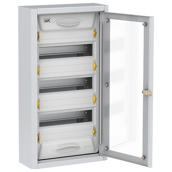 Корпус металлический навесной ИЭК TITAN 5 ЩРн-36 36(3х12) модулей прозрачная дверь IP31 УХЛ3 серый