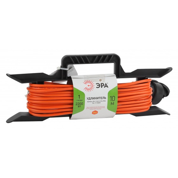 Удлинитель силовой на рамке ЭРА UFx-1-2x1.0-10m-IP44 б/з 1 гн 10м ПВС 2х1