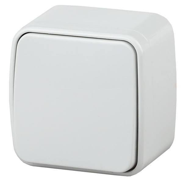 Накладной выключатель одноклавишный Intro 10А-250В IP20 Polo, белый 3-101-01 (5056183753603)