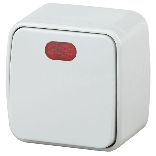 Накладной выключатель 1-кл с подсветкой Intro 10А-250В IP20 Polo, белый 3-102-01 (5056183753641)