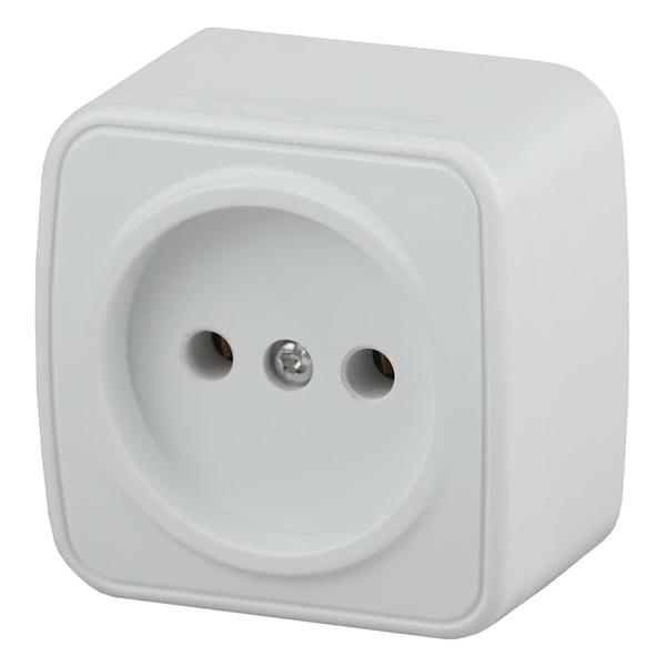 Накладная розетка Intro 2P 16А-250В IP20 Polo, белый 3-201-01 (5056183753801)