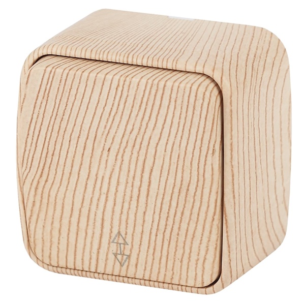 Накладной переключатель одноклавишный Intro 10А-250В IP20 Polo, сосна 3-103-11 (5056183753719)