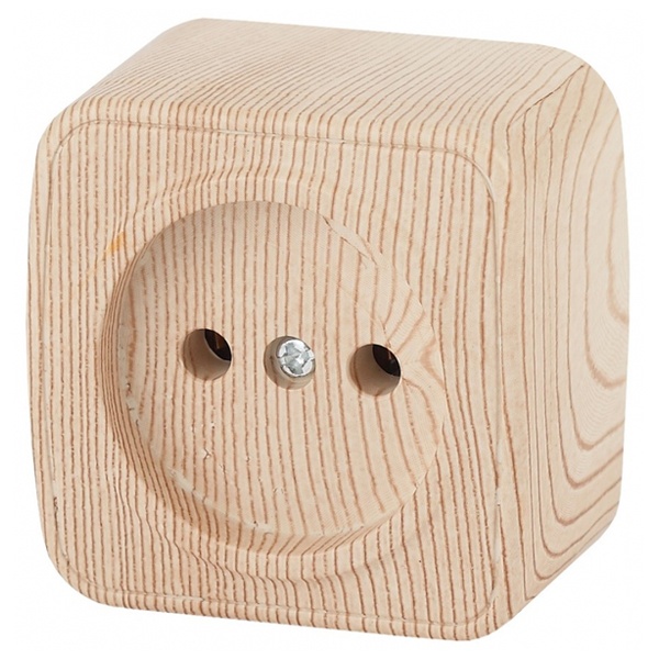 Накладная розетка Intro 2P 16А-250В IP20 Polo, сосна 3-201-11 (5056183753832)