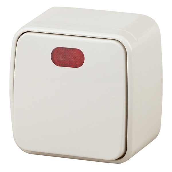 Накладной выключатель 1-кл с подсветкой Intro 10А IP20 Polo слоновая кость 3-102-02 5056183753658 (бежевый)