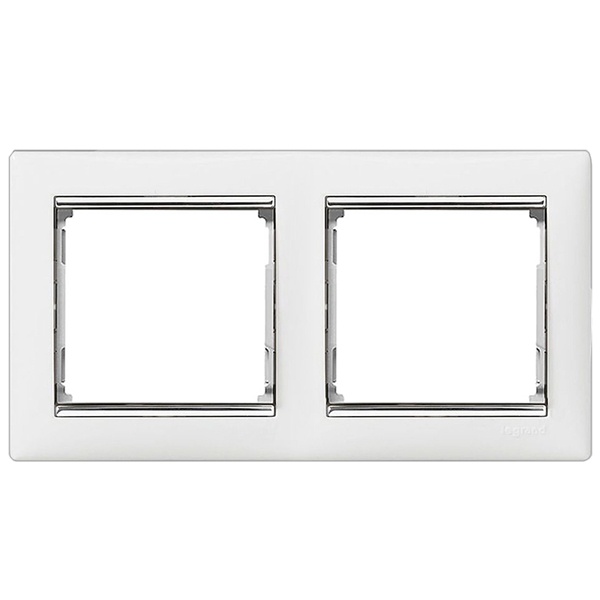 Рамка Legrand Valena 2 поста белый/серебряный штрих