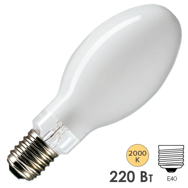 Лампа натриевая Philips Master SON H 220W 2000K E40 эллипсоидная (для РТУТНОГО ДРОССЕЛЯ без ИЗУ)