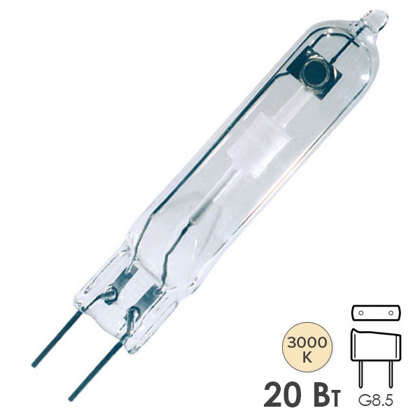 Лампа металлогалогенная Tungsram CMH 20W TC UVC U 830 3000K G8.5 PLUS (МГЛ)