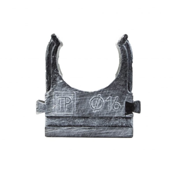 Крепеж-клипса Bironi для трубы декоративной ПВХ диаметр 16 мм серебряный век [упак. 10шт]