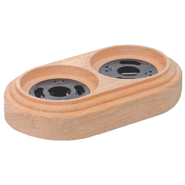 Рамка 2-местная Bironi для монтажа с декоративной трубой бук цвет Натурель