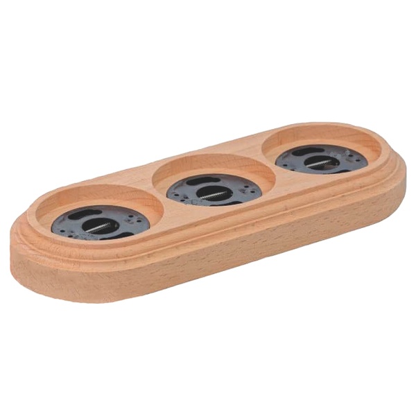 Рамка 3-местная Bironi для монтажа с декоративной трубой бук цвет Натурель