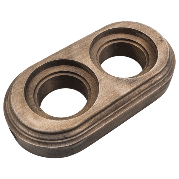 Рамка 2-местная Bironi для монтажа с декоративной трубой старое дерево