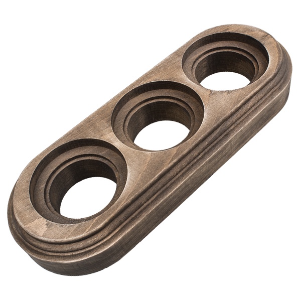 Рамка 3-местная Bironi для монтажа с декоративной трубой старое дерево