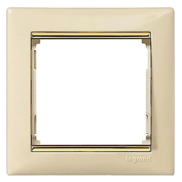 Рамка Legrand Valena 1 пост слоновая кость/золотой штрих