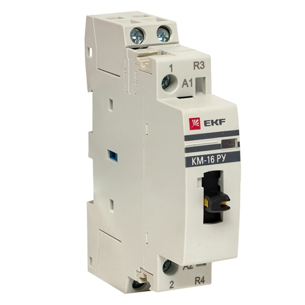 Контактор модульный EKF КМ РУ 16А 2NO 230В AC 1 модуль с ручным управлением