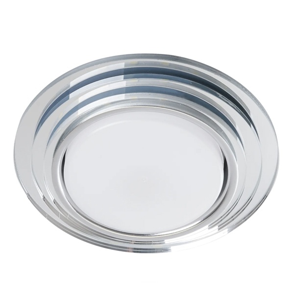 Светильник встраиваемый с белой LED подсветкой Feron CD5024 без лампы GX53 матовый хром круг