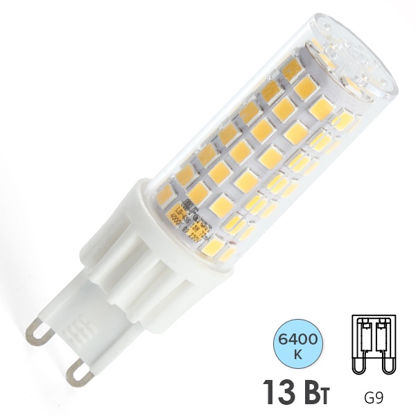 Лампа светодиодная капсула Feron LB-436 13W 6400K 230V G9 керамика дневной свет