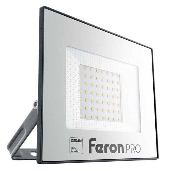 Прожектор светодиодный Feron PRO LL-1000 50W 6400K 6000Lm IP65 черный алюминий