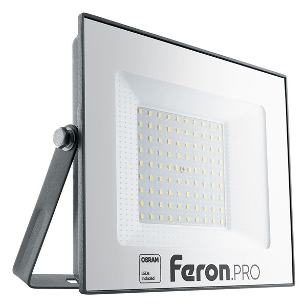 Прожектор светодиодный Feron PRO LL-1000 100W 6400K 12000Lm IP65 черный алюминий
