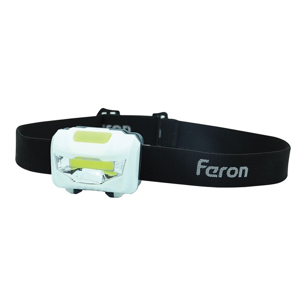 Фонарь налобный Feron TH2300 3W 1COB IP44 пластик, на батарейках 3хAAA