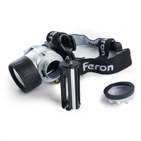 Фонарь налобный Feron TH2304 3W 14LED IP44 пластик, на батарейках 3хAAA