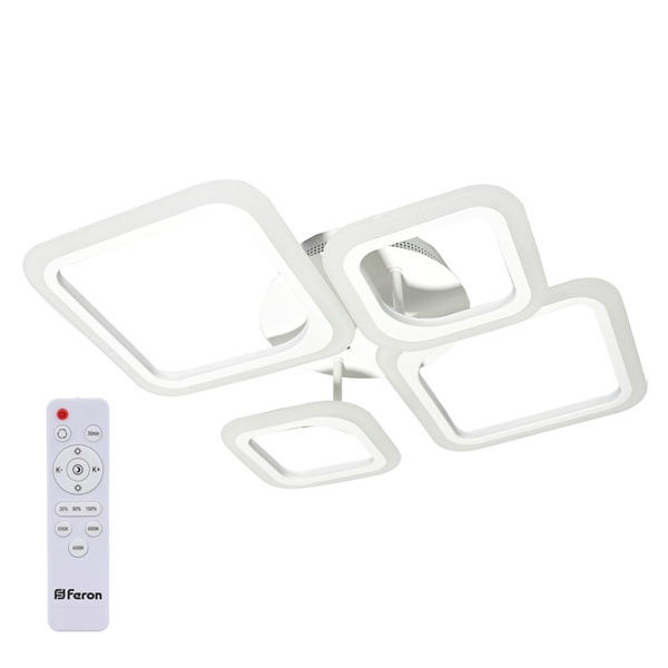 Светильник светодиодный управляемый накладной Feron AL5940 84W 3000K-6500K IP20 с пультом белый
