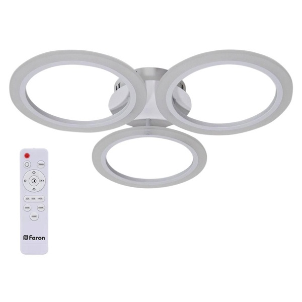 Светильник светодиодный управляемый накладной Feron AL5930 72W 3000K-6500K IP20 с пультом белый