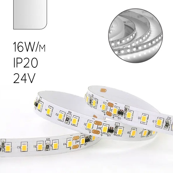Светодиодная LED лента Feron LS502 180SMD(2835)/м 16W/m 24V 5000х10х1.22мм 4200K IP20