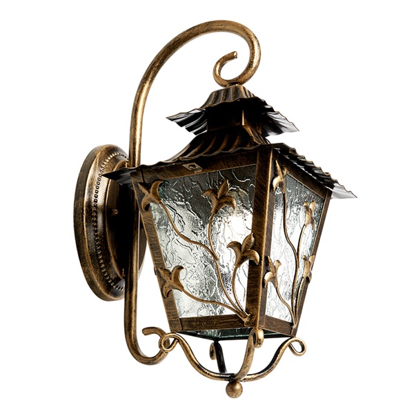 Светильник садово-парковый Палермо Feron PL631 60W E27 230V IP44 черное золото (на стену вниз)