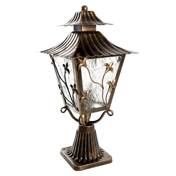 Светильник садово-парковый Палермо Feron PL634 60W E27 230V IP44 черное золото на постамент