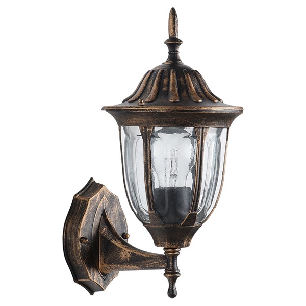 Светильник садово-парковый Белладжо Feron PL6301 60W E27 230V IP44 черное золото на стену вверх