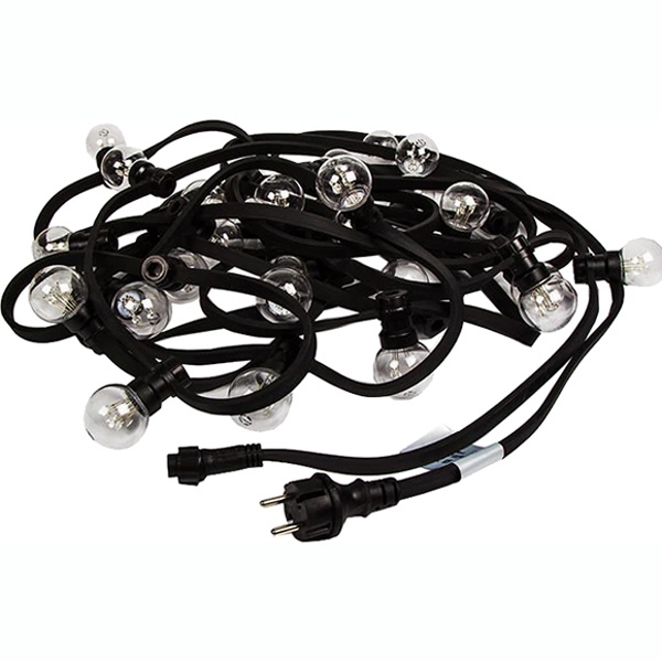 Гирлянда Белт-Лайт 20 м, черный каучук, шаг 50 см, 40 патронов, IP65