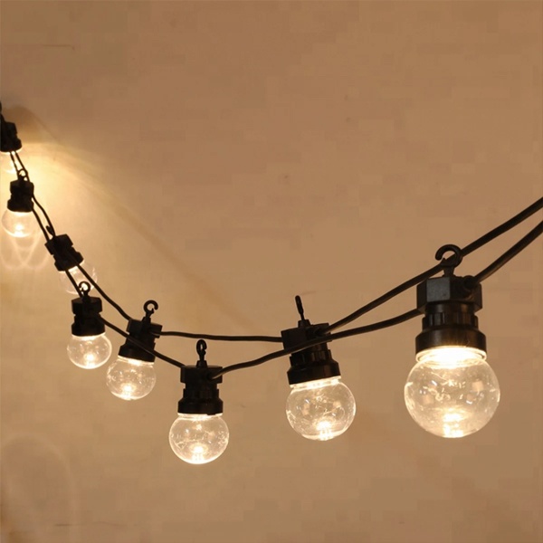 Уличная гирлянда Лофт, черный каучук, 20 прозрачных ламп x 5 LED, влагостойкая IP44