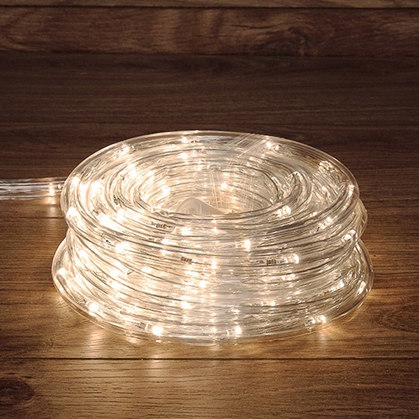 Светодиодный дюралайт постоянное свечение (2W), 24 LED/м, теплый белый, 10 м