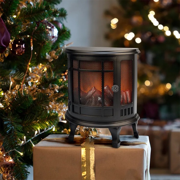 Светодиодный камин Винтаж мини с эффектом живого огня 24.8х12.7х30см, питание от батарейки 3хС/USB