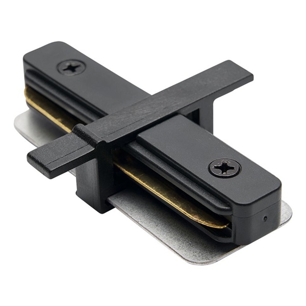 Коннектор прямой для встраиваемого шинопровода Feron, черный, LD1004