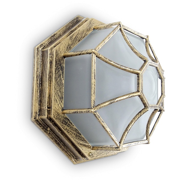 Светильник садово-парковый Feron PL661 max 60W 230V E27 IP44 черное золото 270x270x120