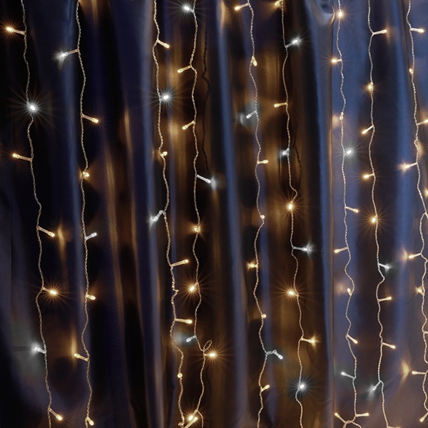 Светодиодная гирлянда Feron CL24 занавес 3х3м + 3м 480LED 230V 2700K эффект стробов IP44