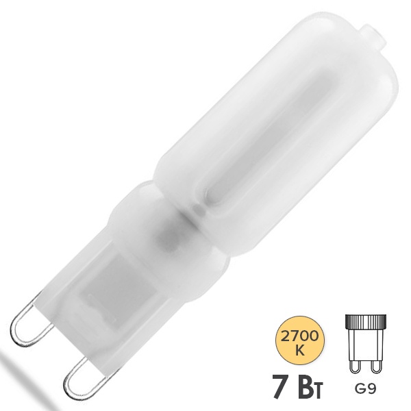 Лампа светодиодная капсула Feron LB-431 7W 2700K 220V G9 пластик теплый свет