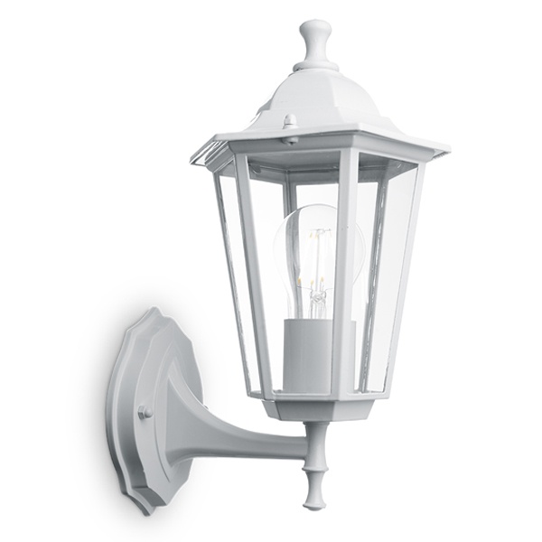 Светильник садово-парковый Feron 6101/PL6101 шестигранный на стену вверх 60W E27 230V белый IP44