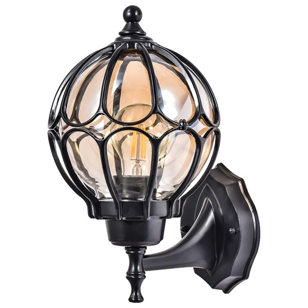 Светильник садово-парковый Feron PL3701 серии Версаль круглый на стену вверх 60W 230V E27 черный