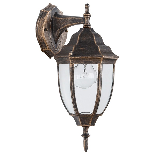 Светильник садово-парковый Feron PL6002 шестигранный Марсель на стену 60W E27 230V черное золото