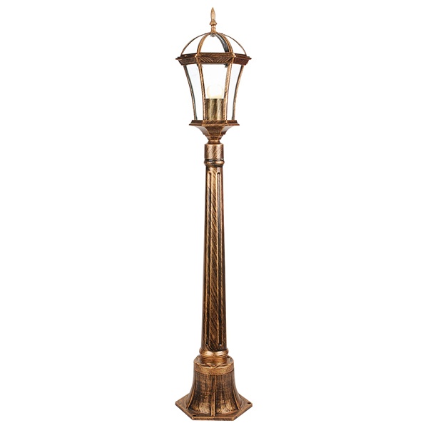 Светильник садово-парковый Feron PL626 серии Неаполь 60W 230V E27, столб, черное золото