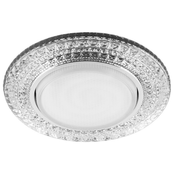 Светильник встраиваемый с белой LED подсветкой Feron CD4020 потолочный GX53 без лампы прозрачный