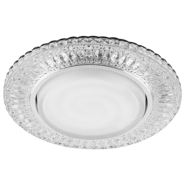 Светильник встраиваемый с белой LED подсветкой Feron CD4022 потолочный GX53 без лампы прозрачный