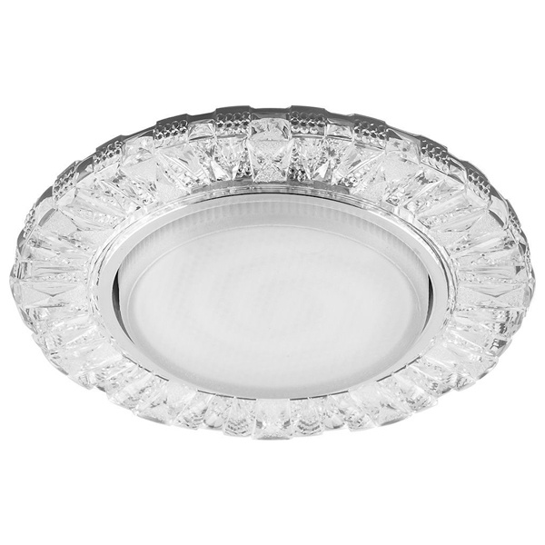 Светильник встраиваемый с белой LED подсветкой Feron CD4024 потолочный GX53 без лампы прозрачный