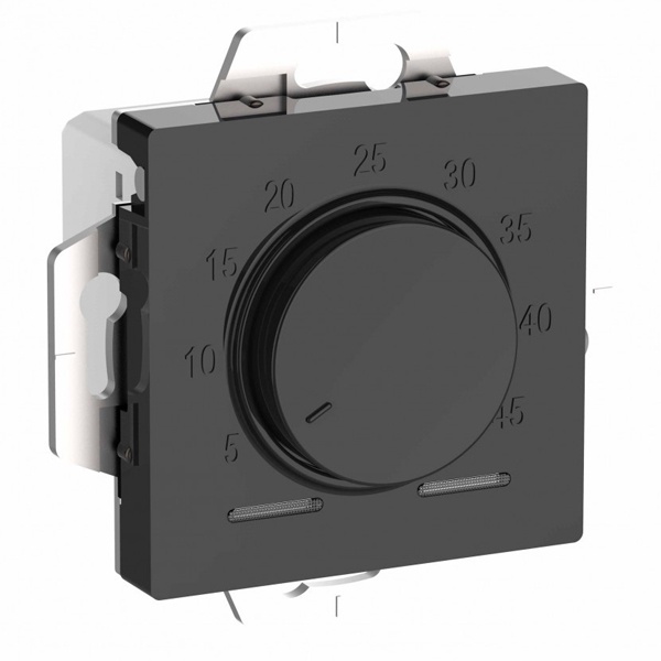 Термостат теплого пола электронный SE AtlasDesign 10A с датчиком механизм, карбон