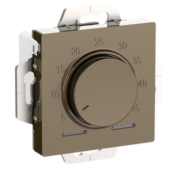 Термостат теплого пола электронный SE AtlasDesign 10A с датчиком механизм, шампань