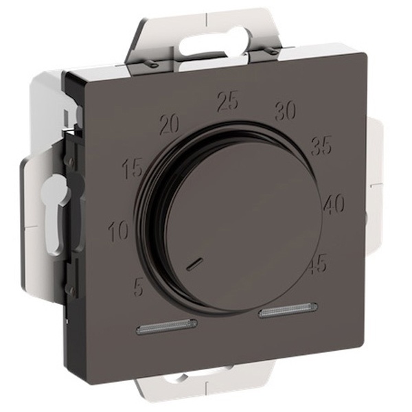 Термостат теплого пола электронный SE AtlasDesign 10A с датчиком механизм, мокко