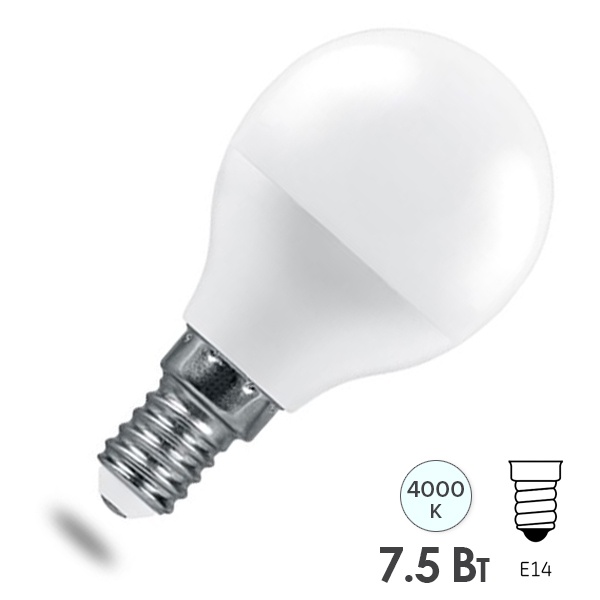 Лампа светодиодная шарик Feron PRO LB-1407 7.5W 6400K 220V E14 используется Osram LED дневной свет