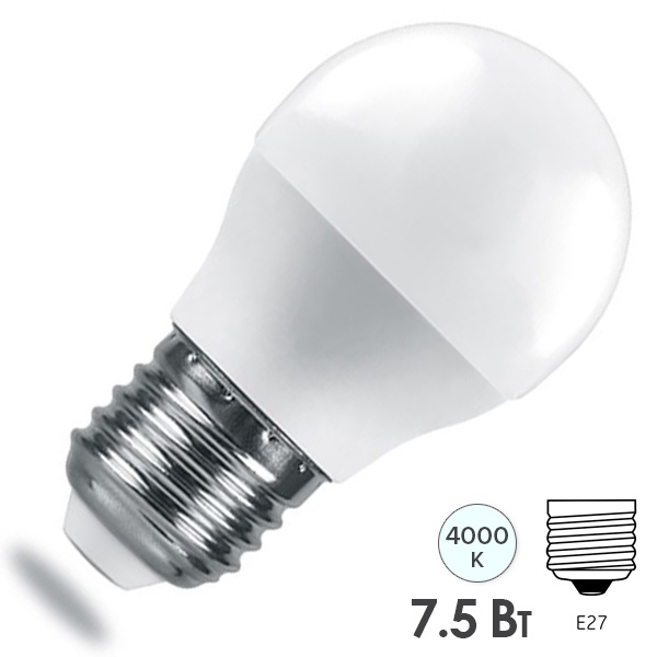 Лампа светодиодная шарик PRO LB-1407 G45 7.5W 4000K 220V E27 используется Osram LED холодный свет